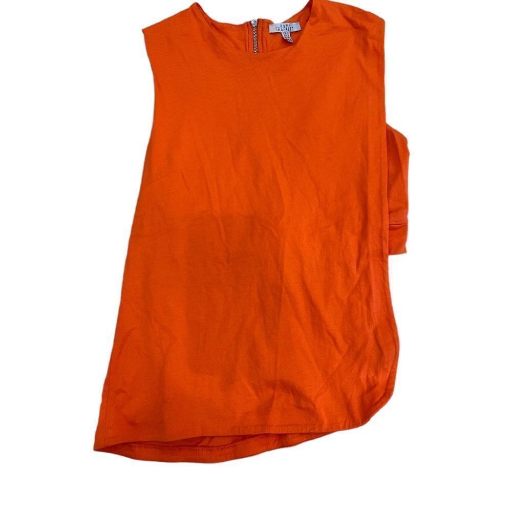 Zara Trafaluc Orange cutout Top